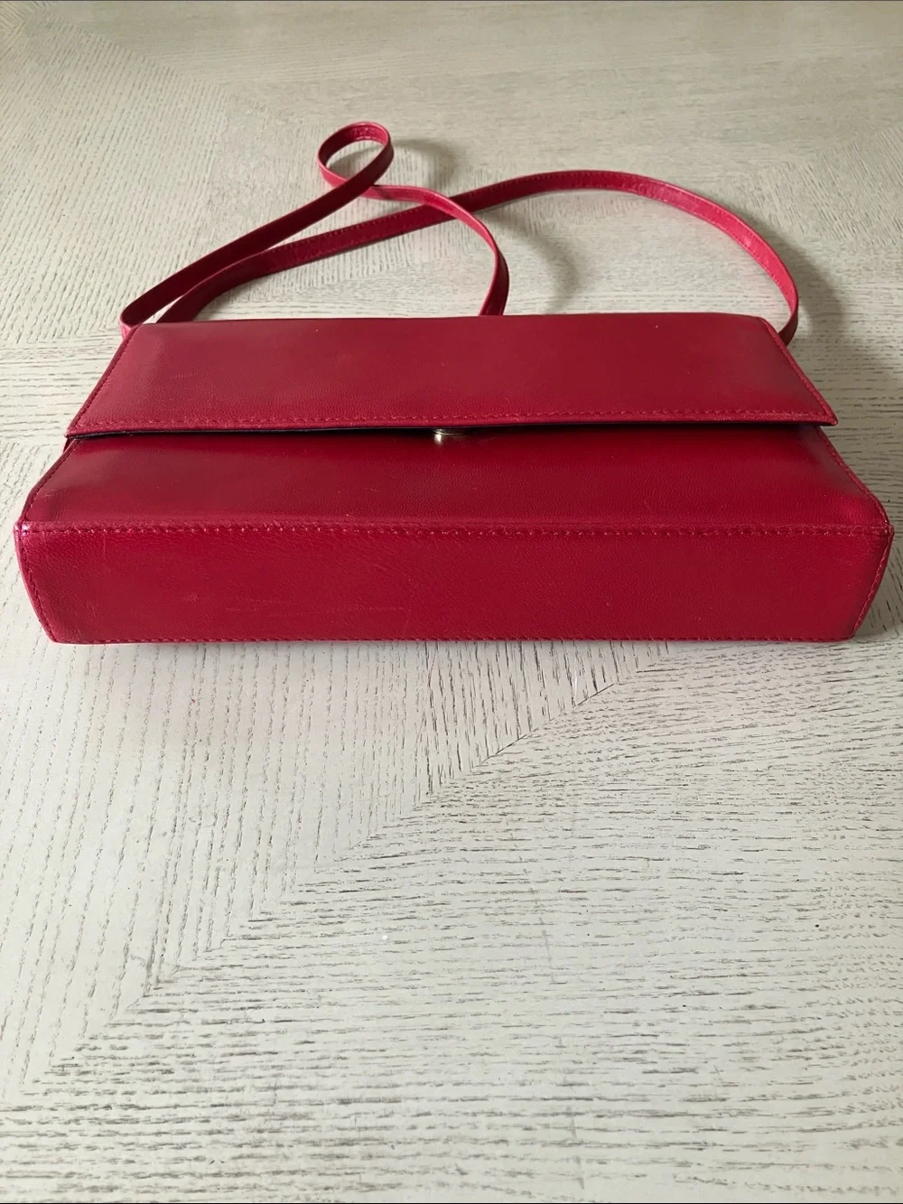 Nordstrom Red Leather Envelope Clutch with Removable Strap | Quiet Luxury
